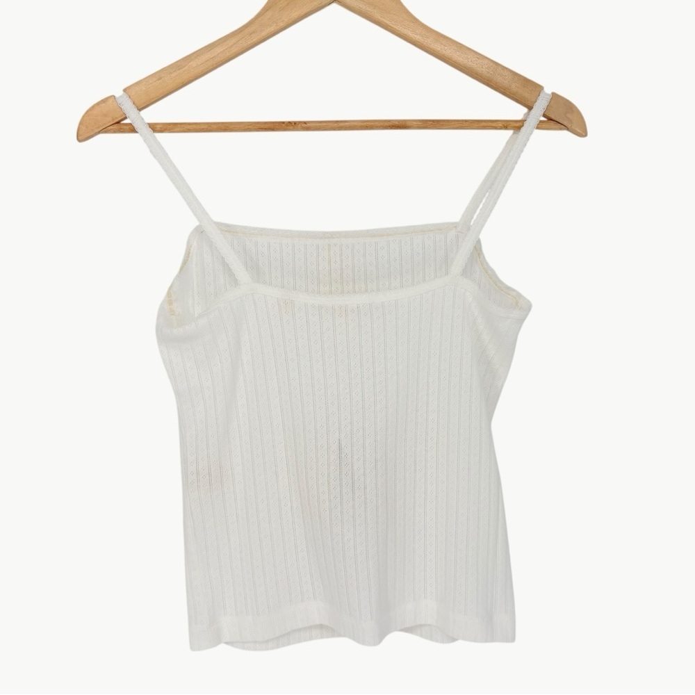 DÔEN Ligea Pointelle Organic Cotton Cami Medium Salt Romantic Cottagecore New - Picture 3 of 13